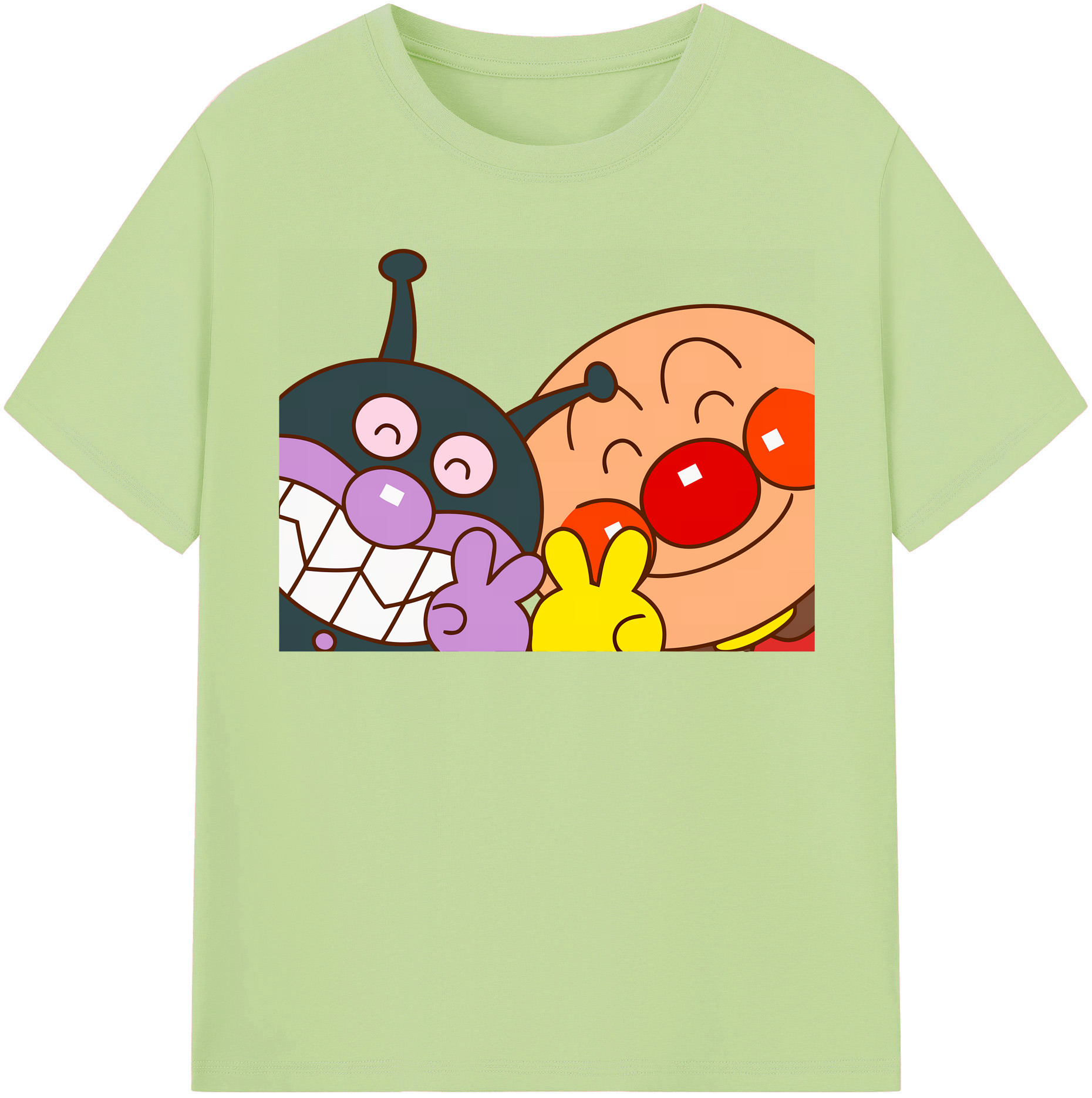 （画像用） アンパンマン Anpanman 綿100％半袖Tシャツ（フロントプリント）